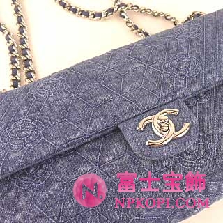 シャネルスーパーコピー　2012年春夏新作 カメリア柄デニムチェーンバッグ(M) デニムブルー　　A66901AAZE　　